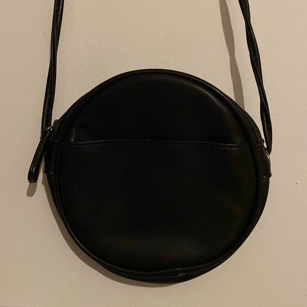 Small Round Faux Leather Purse